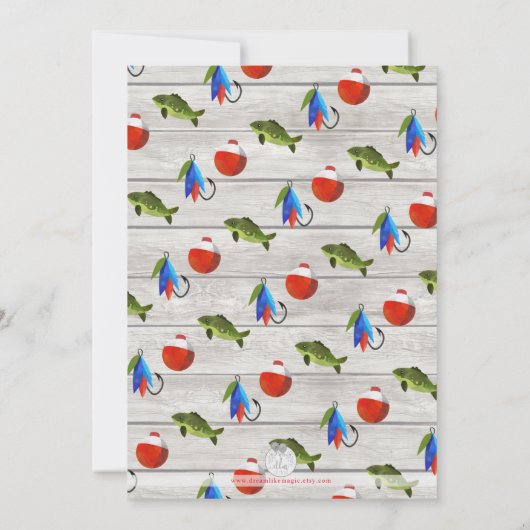 Reel Excitée Pêche bébé garçon douche Invitation (Dos)