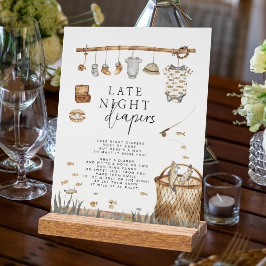 Reel Fun Fishing Late Night Diapers Panneau rustiq