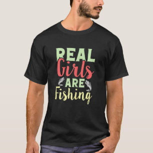 Reel Girls Are Fishing, Visvrouw, Grappige Fly Vis T-shirt