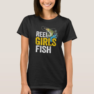 Reel Girls Fish Bass Vist visserijvrouw T-shirt