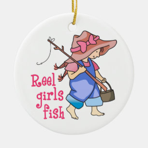 Reel Girls Fish Keramisch Ornament