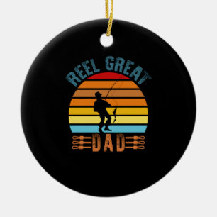 Reel Great Dad Fathers Day Fishing Lover Dad Keramisch Ornament