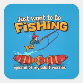 Reel in ontspanning: Ontsnapping Volwassen met Gev Vierkante Sticker