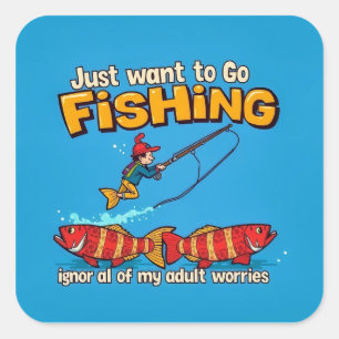 Reel in ontspanning: Ontsnapping Volwassen met Gev Vierkante Sticker