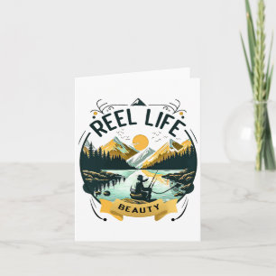 Reel Life Beauty Fishy Fisherman Funny Vissen Lov Kaart