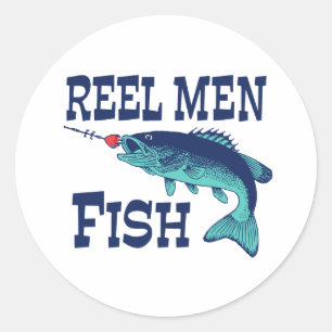 Reel Mannen Vis Ronde Sticker