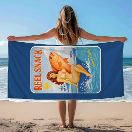 Reel Snack Retro Pin-Up Red Snapper Fishing Boater Strandlaken