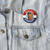 REELECT JFK JACK KENNEDY RONDE BUTTON 5,7 CM (In situ)