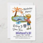 Reeling In Fun Fishing Boy Anniversaire Invitation (Devant)