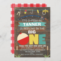 Reeling in the big one 1st Birthday Invitation