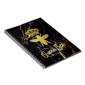 REEN BEE Black Marble Spiral Carnet Journal (Côté Droit)