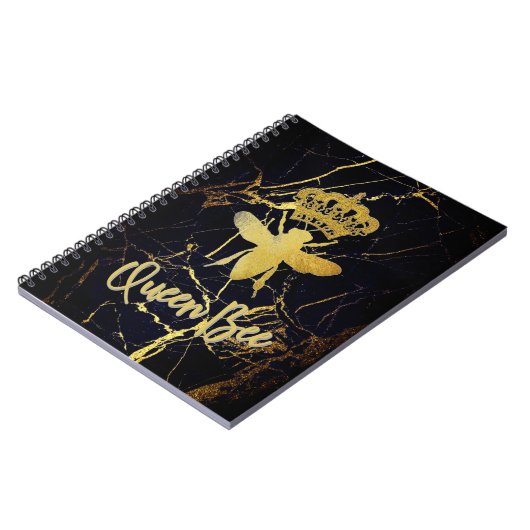 REEN BEE Black Marble Spiral Carnet Journal (Côté gauche)