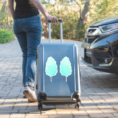 Reepstok waterverf zoet staalblauw goud gesponnen sticker (Koffer Insitu)