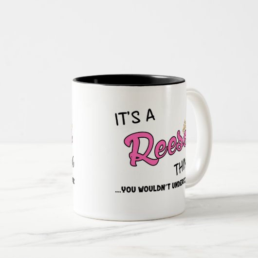 Reese ding dat je niet zou begrijpen tweekleurige koffiemok (Voorkant rechts)