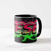 Reese prénom Graffiti red Tasse verte (Devant droit)