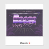 Reese Prénom lila retro Sticker (Feuille)