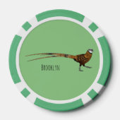 Reeves's fazant bird cartoon illustratie poker chips (Achterkant)