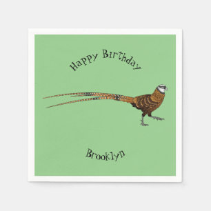 Reeves's fazant bird cartoon illustratie servet