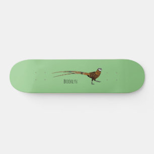 Reeves's fazant bird cartoon illustratie skateboard