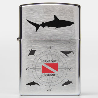 Ref. haai - bespaar onze oceanen zippo lichter