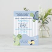 Ref Turtle (4x6) Boy Baby shower Invitation Kaart (Staand voorkant)