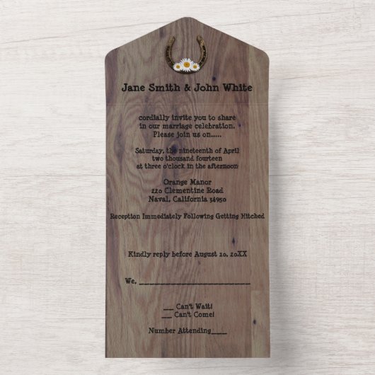 Réfer à cheval tout en un Faire-part de mariage (À l'intérieur)