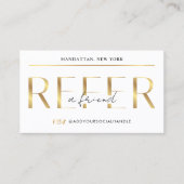 Refer A Friend Modern Glam Gold Logo Salon Spa Aanbevelingskaartje (Voorkant)