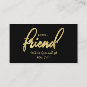 Refer a Friend Stijlvolle Calligrafie Referralkaar Visitekaartje