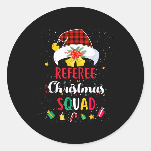 Referee Christmas Squad Santa Hat Umre Match  Ronde Sticker (Voorkant)