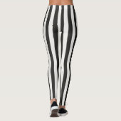 Referee Striped Classic Black & White Vertical Leggings (Achterkant)