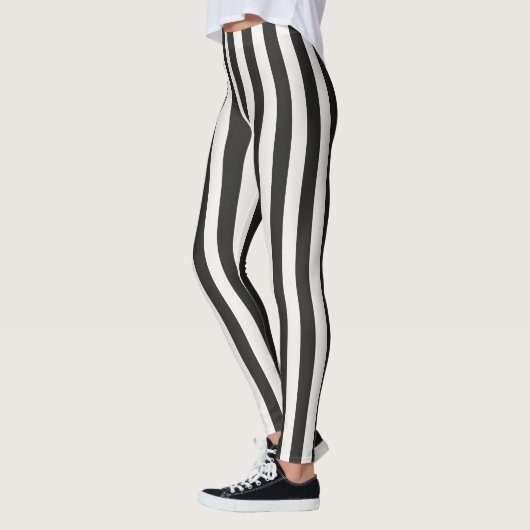 Referee Striped Classic Black & White Vertical Leggings (Links)