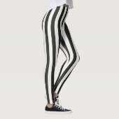 Referee Striped Classic Black & White Vertical Leggings (Rechts)