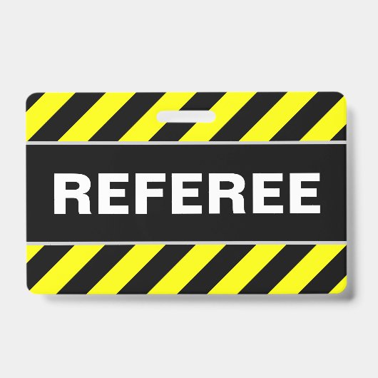 "REFEREE" + zwarte & gele Stripes-badge Badge (Front)