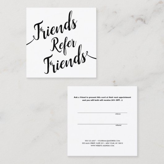 Référence client Calligraphie de script simple (Devant / Derrière)