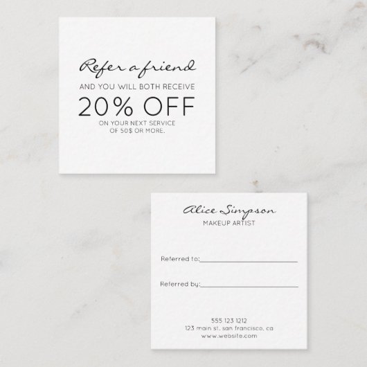 Référence moderne minimaliste (Devant / Derrière)