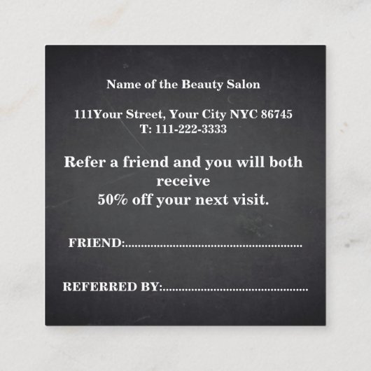 Référence noire et blanche élégante simple (Dos)