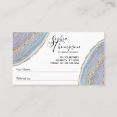 Référencement Agate de géode Lavande d'or moderne - Carte de réf (Dos)