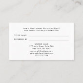 Référencement Barber Shop Coiffeur noir cuivre carte de référenc (Dos)