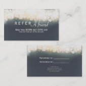 Référencement Carte cliente de parrainage Grey Sparkle Light Bla (Devant / Derrière)