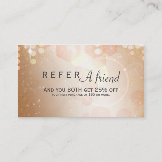 Référencement Carte cliente de parrainage Tan Coral & Cream Glam (Devant)