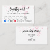 Référencement Carte de fidélité commerciale beauté de rabais mar (Devant / Derrière)