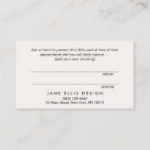 Référencement Carte de Merci client élégante (Dos)