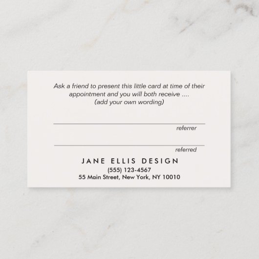 Référencement Carte de Merci client élégante (Dos)