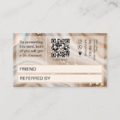 Référencement Carte de parrainage à code QR beige et or aquarell (Dos)