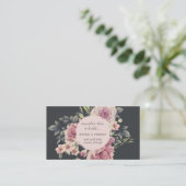 Référencement Carte de parrainage à logo floral foncé (Debout devant)
