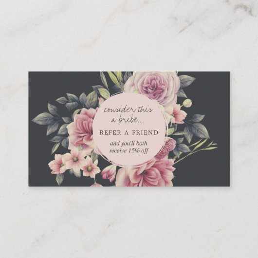 Référencement Carte de parrainage à logo floral foncé (Devant)
