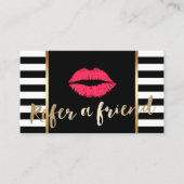 Référencement Carte de parrainage | Artiste maquillage des lèvre (Devant)