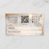 Référencement Carte de parrainage avec code Qr en or et pierre d (Dos)