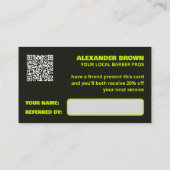 Référencement Carte de parrainage Barber QR (Dos)