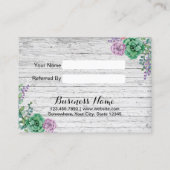 Référencement Carte de parrainage | Bois Vintage Floral Rustique (Dos)